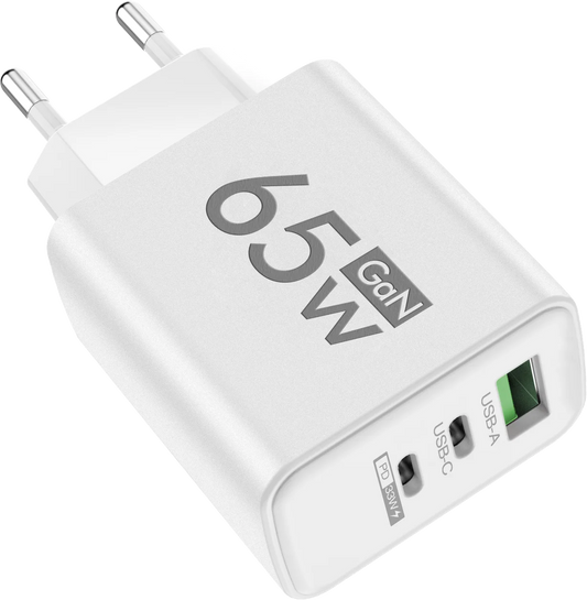 USB + 2x USB-C Charging Plug 65W